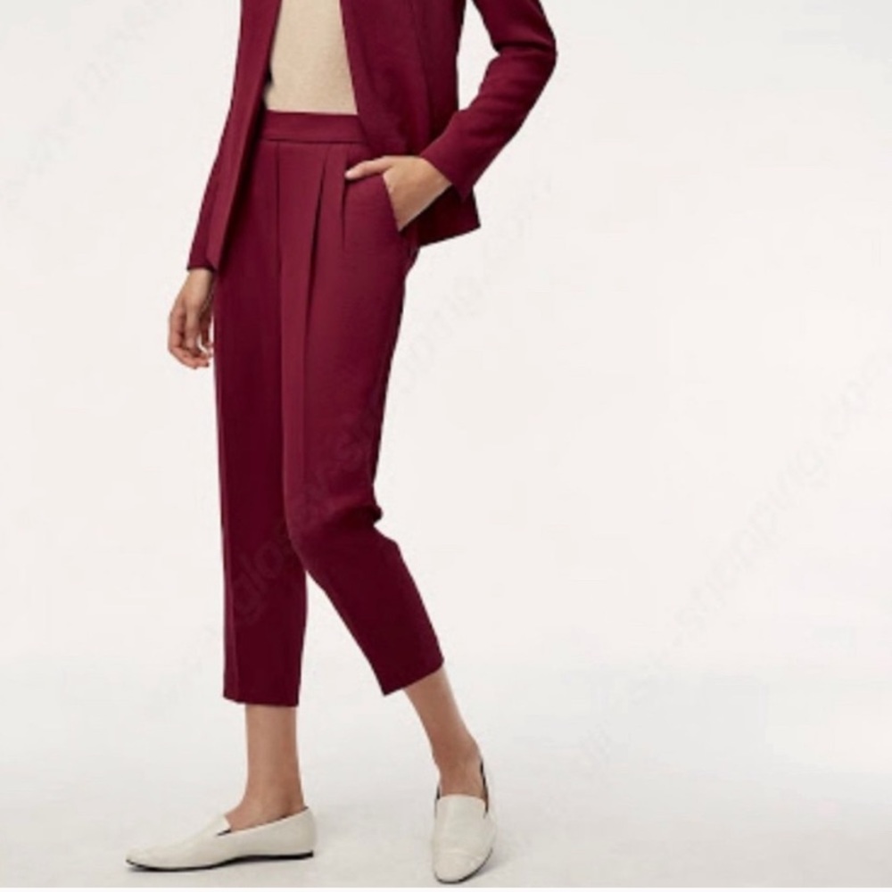 Aritzia Babaton Cohen pants Barolo maroon trousers